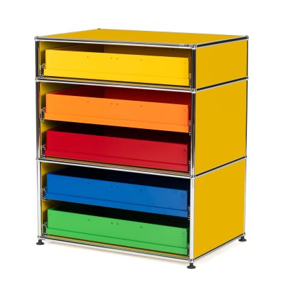 USM Haller Kids Highboard M With Drawers, Golden yellow RAL 1004