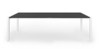 Sushi Dining Table, Fenix black with black edge, L 177-271 x W 100 cm, Aluminium with white lacquer