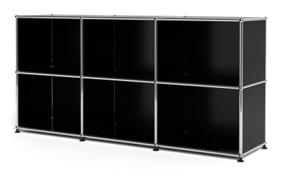 USM Haller Sideboard 50, Customisable, Graphite black RAL 9011, Open, Open