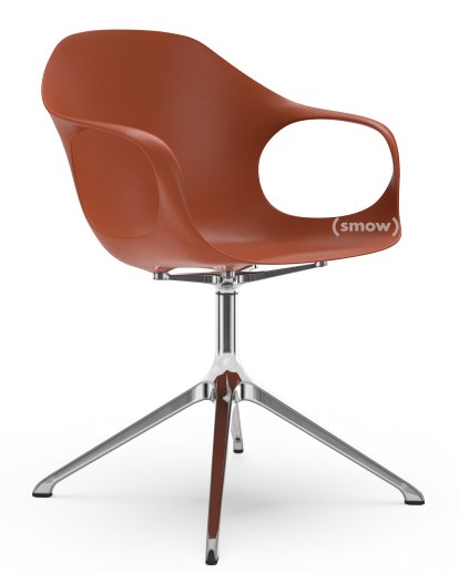Elephant Swivel Chair, Terracotta, Polished aluminium