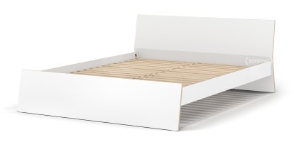 Stockholm Bed, 160 x 200 cm, White, With headboard, With slatted frame