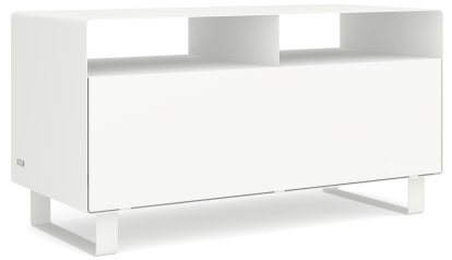 TV Lowboard R 108, Pure white (RAL 9010), Sledge base lacquered in same colour as unit exterior