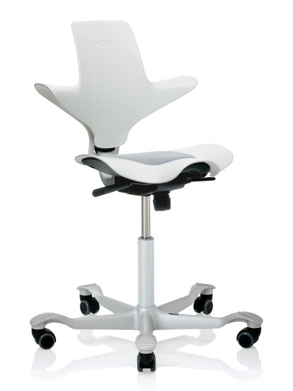 Capisco Puls 8010, White, Xtreme light grey, Silver