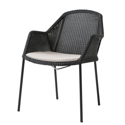 Breeze Chair, Black, With seat cushion, Natté - Sand