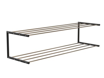 Nova Shoe Rack, W 101,9 x D 30 cm , Polished gold / matt black