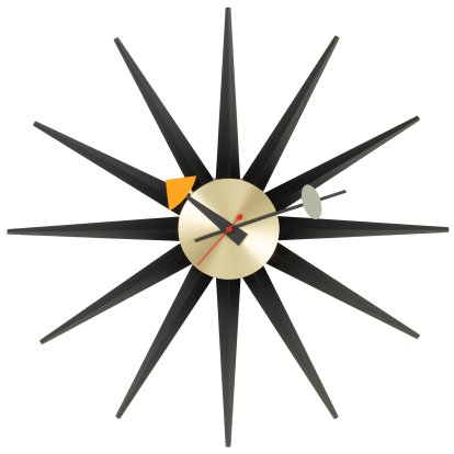 Sunburst Clock Black