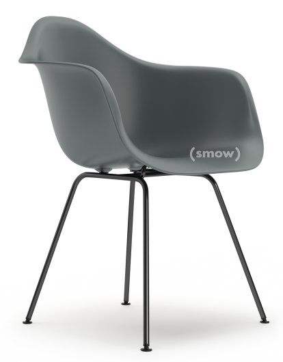 Eames Plastic Armchair RE DAX, Granite grey, Without upholstery, Without upholstery, Standard version - 43 cm, Coated basic dark