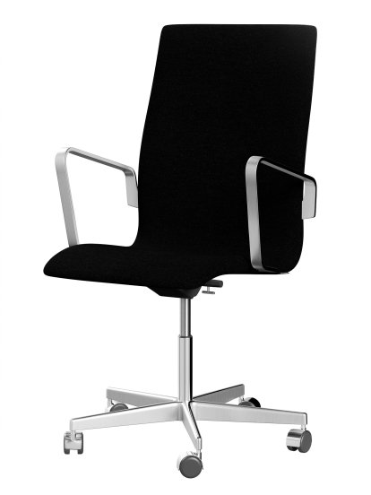 Oxford Office Swivel Chair, With armrests, Middle-high back, Wheeled based, Hallingdal 65, 180 - Charcoal