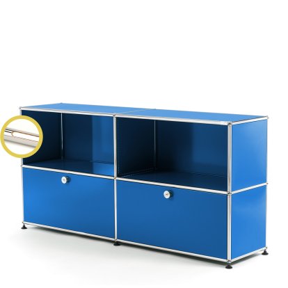 USM Haller E Sideboard L with Compartment Lighting, Gentian blue RAL 5010, Warm white