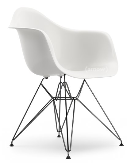 Eames Plastic Armchair RE DAR, White non-RE, Without upholstery, Without upholstery, Standard version - 43 cm, Coated basic dark