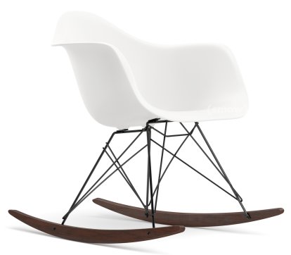 Eames Plastic Armchair RE RAR, White non-RE, Coated basic dark, Dark maple