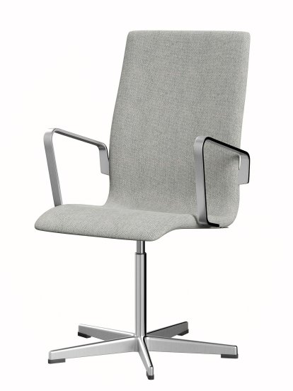 Oxford Office Swivel Chair, With armrests, Middle-high back, Fixed base, Hallingdal 65, 110 - White/grey