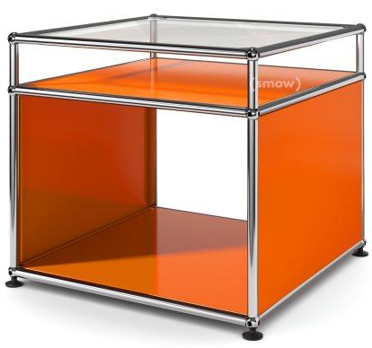 USM Haller Side Table with Extension, Pure orange RAL 2004