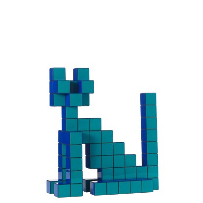 Panton Cubes Plug-in Figure, Cat, Blue
