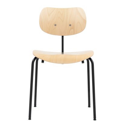 SE 68 Chair, Stackable, Without upholstery, Matt black powder-coated, Without armrests, Beech, natural