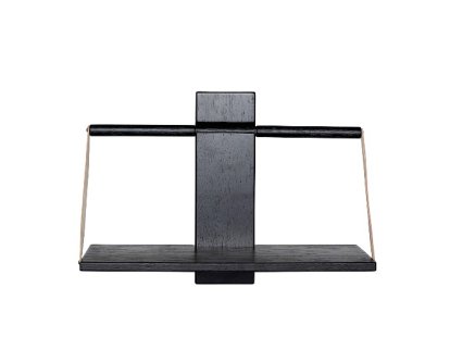 Shelf Wood Wall, M (45 x 20 x 32 cm), Black
