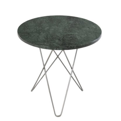 Tall Mini O Table, Green Indio, Stainless steel