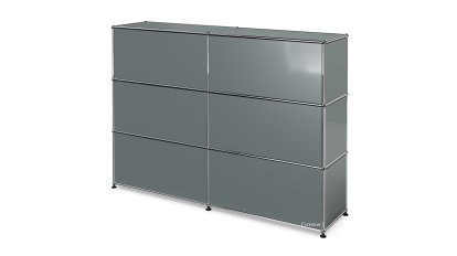 USM Haller Counter Type 1, Mid grey RAL 7005, 150 cm (2 elements), 35 cm