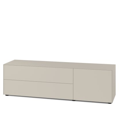 Nex Pur Box 2.0 with drawers and doors, 48 cm, H 50 cm x B 180 cm (with door and two drawers), Silk