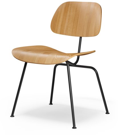 Plywood Group DCM Chair, Natural ash, Powder-coated basic dark smooth