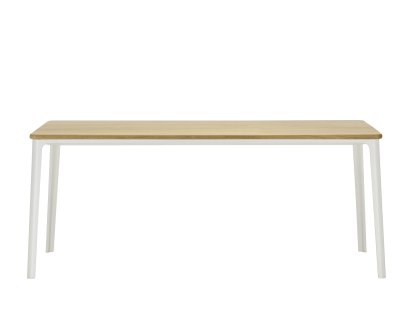 Plate Dining Table, 180 x 90 cm, Natural oak solid, oiled, White