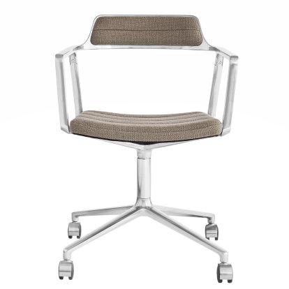 Swivel 452 Chair, Polished, Wheeled based, wool linen mix, tilde