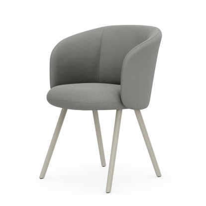 Mikado Armchair, Aluminium powder coated chalk, Plano, Cream white / sierra grey, Glides for carpets