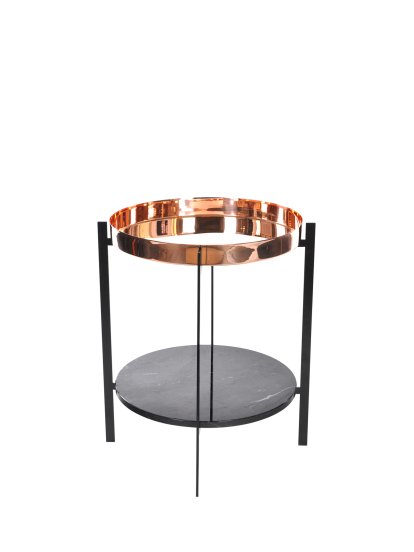 Deck Table, Copper, Black Marquina