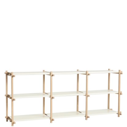 Woody Shelf, H 85,5 cm x W 206,5 cm, Soaped oak / almond white