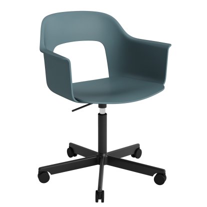 Layout 241 Swivel Armchair, Ocean, Black powder coated aluminium