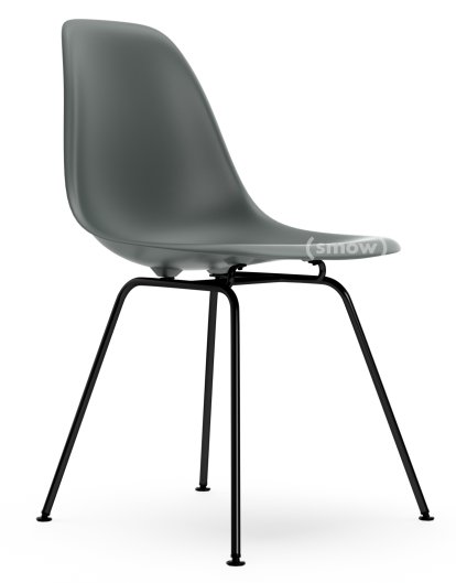 Eames Plastic Side Chair RE DSX, Granite grey, Without upholstery, Without upholstery, Standard version - 43 cm, Coated basic dark