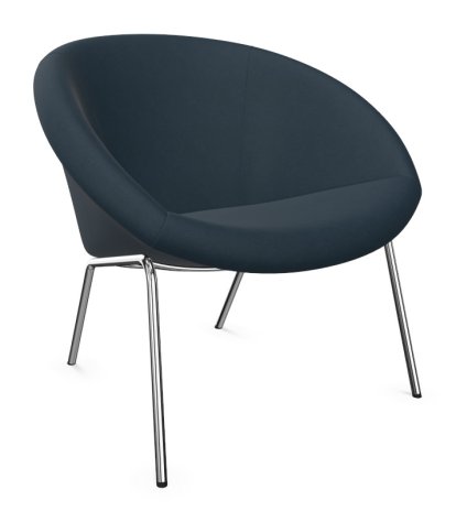 369 Chair, Fabric Harald dark jade, High gloss chrome-plated