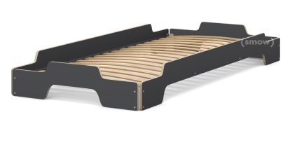 Rolf Heide Stacking Bed, 90 x 200, Anthracite CPL, edges ioled and waxed, Rollable
