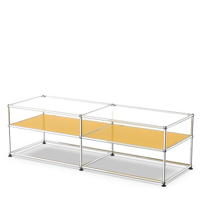 USM Haller Side Table Type 1, Glass, Golden yellow RAL 1004