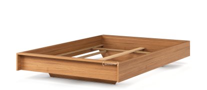 Flai Bed, 140 x 200, Without headboard, Solid oak, Without slatted frame