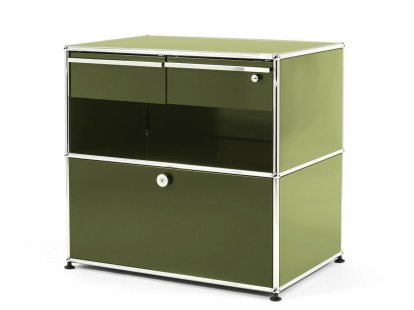 USM Haller Office Sideboard M with Drawers, Olive green RAL 6003