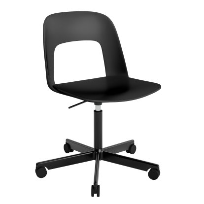 Layout 141 Swivel Chair, Black, Black powder coated aluminium