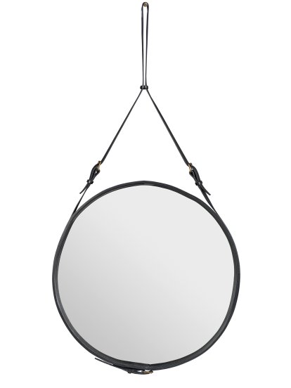 Adnet Circulaire Wall Mirror, Ø 70 cm, Black
