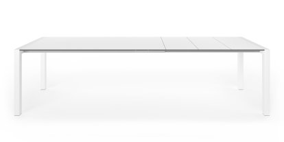 Sushi Dining Table, Laminate white, L 177-288 x W 90 cm, Aluminium with white lacquer