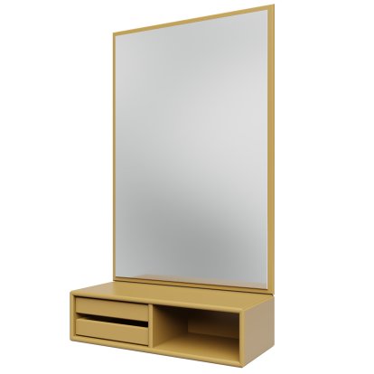 Glance Mirror with Shelf, Cumin