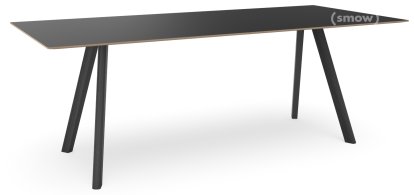 Copenhague Table CPH30, L 200 x W 90 x H 74, Black lacquered oak, Linoleum black