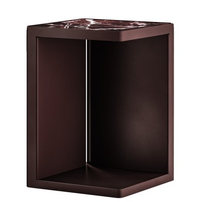 Ambito Side Table, Amaranth, Levanto red marble