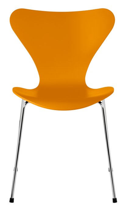 Series 7 Chair 3107, Lacquer, Burnt yellow, Chrome