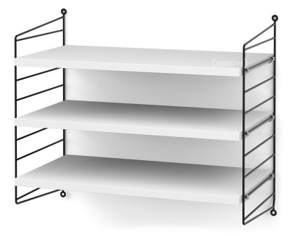 String System Shelf S, 30 cm, Black, White lacquered