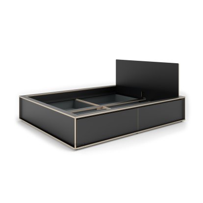 Spaze Bed, 160 x 200, With headboard, 4, CPL matt black