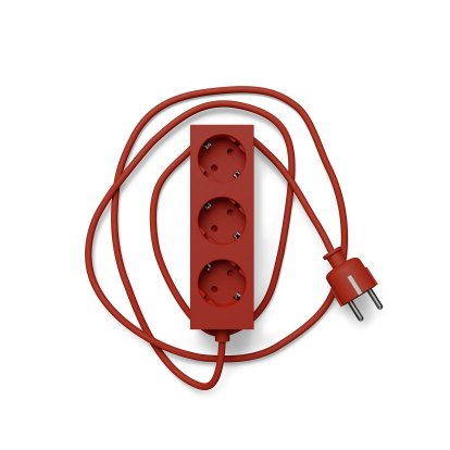 Power Bar / Power Beam Socket Strip, 3 sockets, Burning red, 5 m