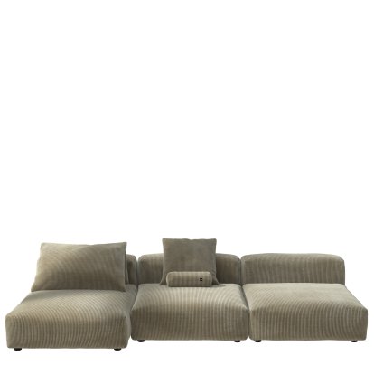 Vetsak Sofa Set 4, Cord velours - Khaki, With cushions