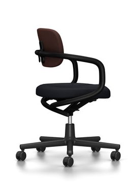 Allstar Office Swivel Chair, Deep black, Hopsak, Marron/moor brown