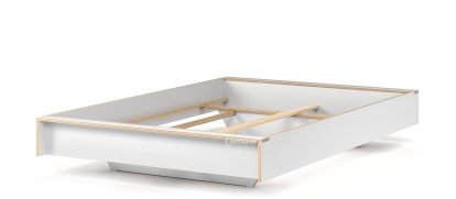 Flai Bed, 140 x 200, Without headboard, CPL white, Without slatted frame