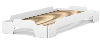 Rolf Heide Stacking Bed Comfort, 100 x 200, White lacquered, Rollable